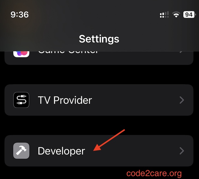 Developers Tab under iPhone Settings App - iOS 17